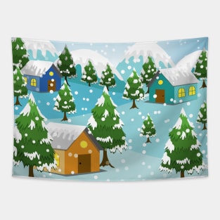 Winter Season Art Tapestry