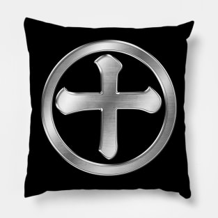 Shimazu Clan Kamon Silver Chrome Pillow