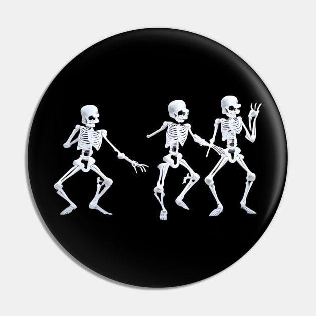 Dancing Skeleton Pin by mdr design