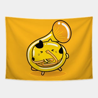 yellow cat trumpeter profession Tapestry