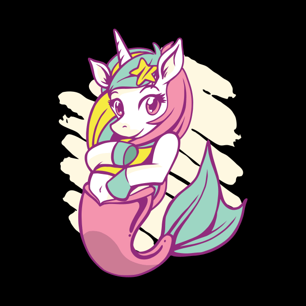 mermaid unicorn cute design by Midoart