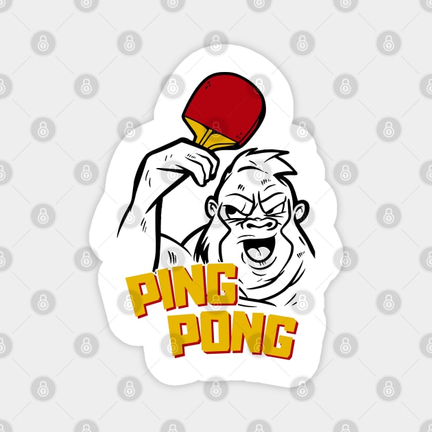 Ping Pong Gorilla Magnet by Bruno Pires