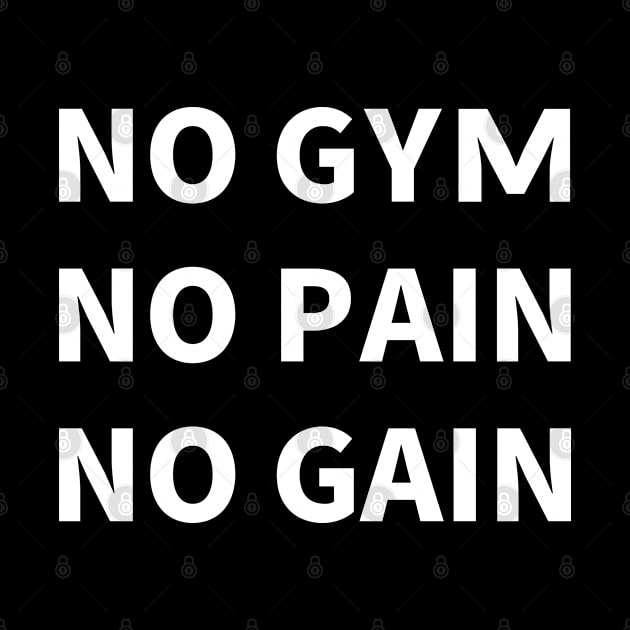 NO GYM, NO PAIN, NO GAIN by MoreThanThat