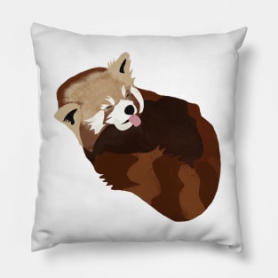 Red Panda Sleeping with Tongue Out Pillow