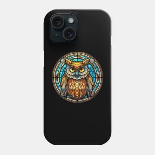 Owl Stained Glass Look Bird Lover Graphic Phone Case