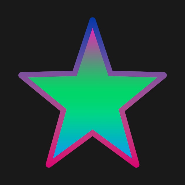 Bi+ Star (Poly Flag with upside-down Bi Flag outline) by opalaricious