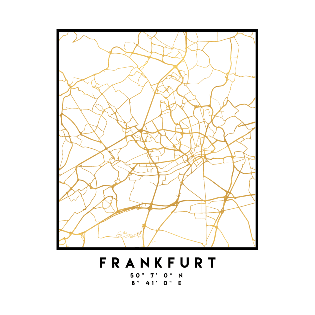 FRANKFURT GERMANY CITY STREET MAP ART by deificusArt