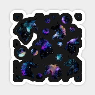 Space Unicorn and Dots Magnet