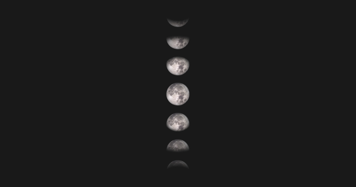 Moon Phases Vertical - Moon Phases - Sticker | TeePublic