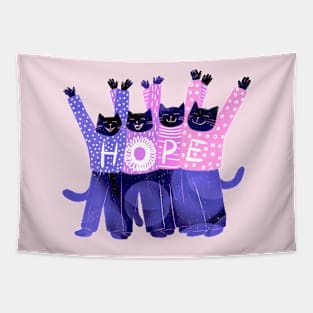 The four positive black cats still have HOPE Tapestry