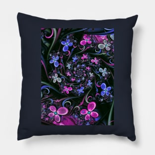 Blue pink flower pattern Pillow