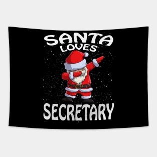 Santa Loves Secretary Christmas Tapestry