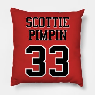 Scottie Pimpin 33 Jersey Shirsey (Black & White Lettering) Pillow