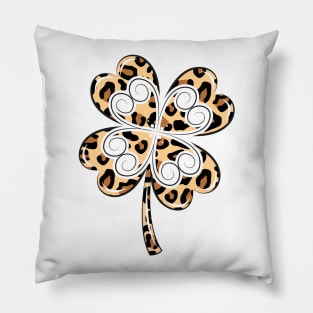 Cute Leopard Shamrock Pillow