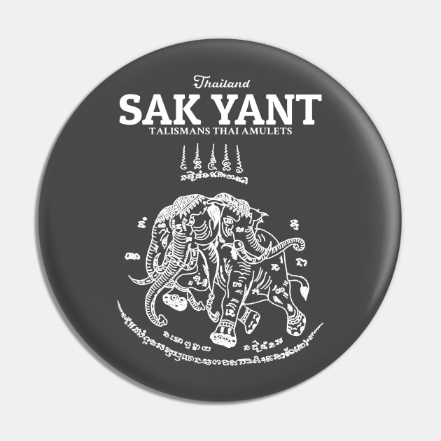 Muay Thai Sak Yant Elephant Pin by KewaleeTee