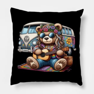 hippie teddy bear 2.0 Pillow