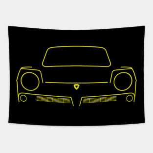 Reliant Regal 1970s classic car yellow outline graphic Tapestry