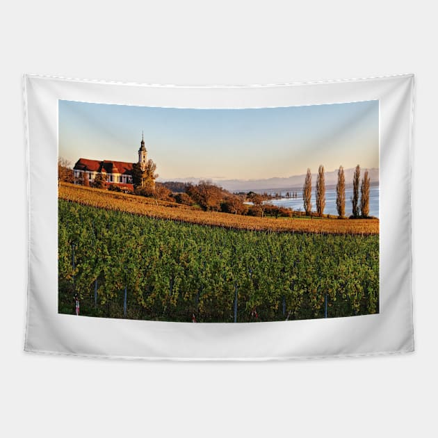 The Baroque Basilica of Birnau - Lake Constance Tapestry by holgermader