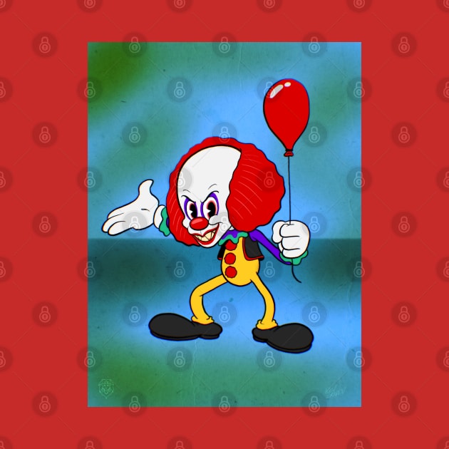 Pennywhistle the scary rubber hose clown by Kevcraven