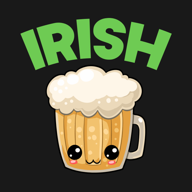 St Patricks Day Irish Kawaii Cute Beer by SusurrationStudio