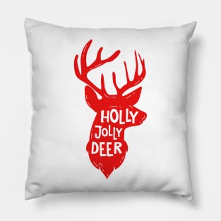 Holly Jolly Deer - Christmas Deer Pillow