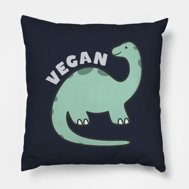 Funny Vegan Dinosaur Pillow by happinessinatee