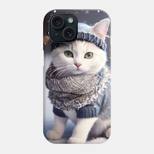 Christmas Cat - Modern Digital Art Phone Case