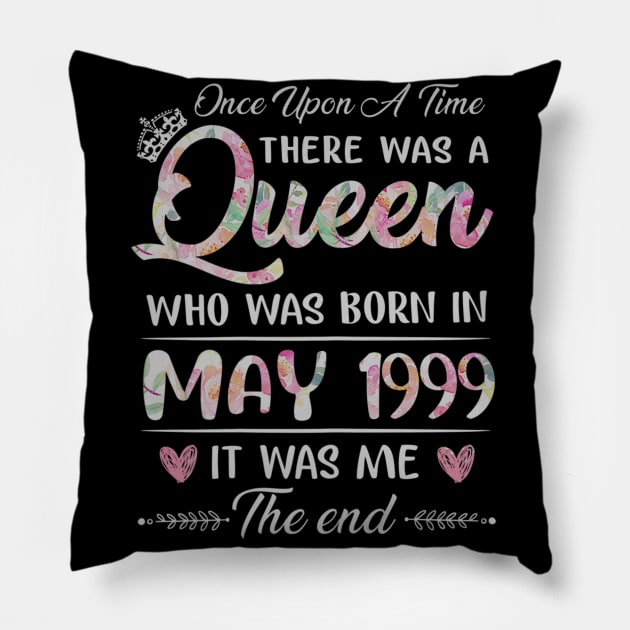 Girls 21th Birthday Queen May 1999 21 Years Old Pillow by daylightpombo3