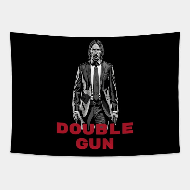 John Wick : Double Gun Tapestry by Aldrvnd