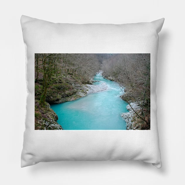 Nadiza River Near Napoleon Bridge Pillow by jojobob