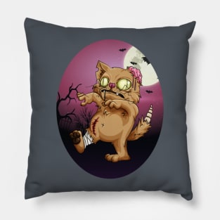 zombiecat need more brains Pillow