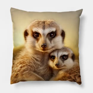 Meerkat Animal Wild Beauty Freedom Wilderness Enchanting Pillow