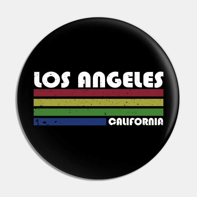 Los Angeles Stripes - Retro Distressed Pin by Brad T