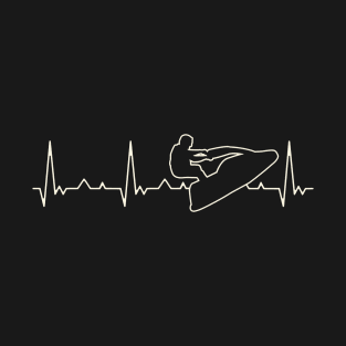 Jet Ski. Heart. Love. EKG. Pulse. Beat. T-Shirt