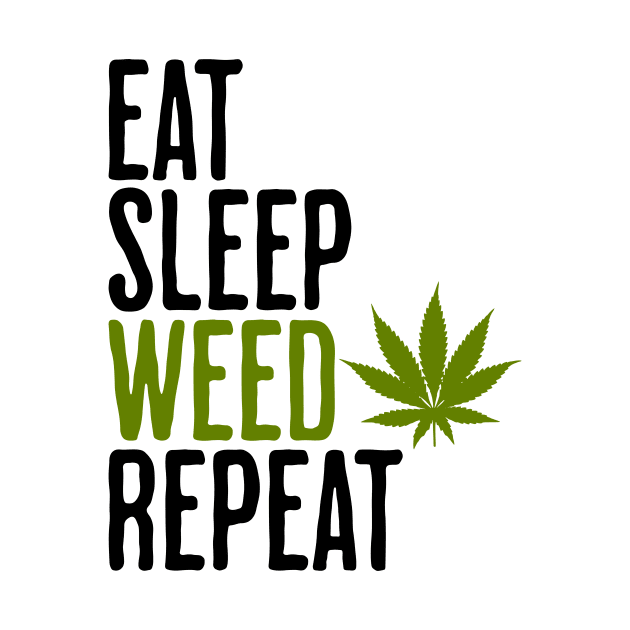 Eat Sleep Weed Repeat - Life and Marijuana Humor by AlanPhotoArt