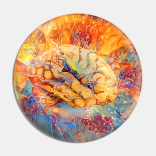 Psychedelic Brain in Vivid Colors Pin