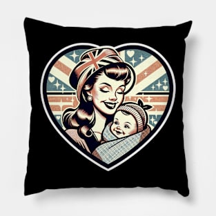 Vintage Motherhood Love Heart Symbol of Maternal Affection Pillow