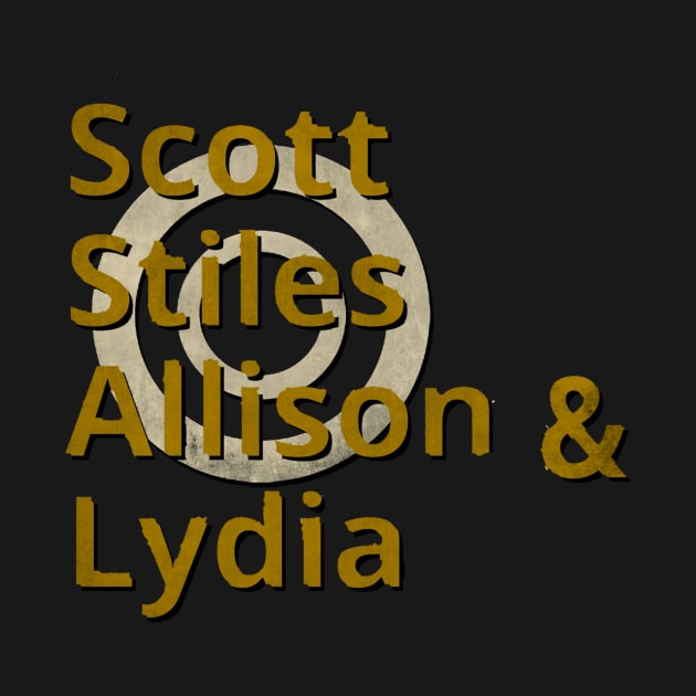 Scott, Stiles, Allison & Lydia by AlondraHanley