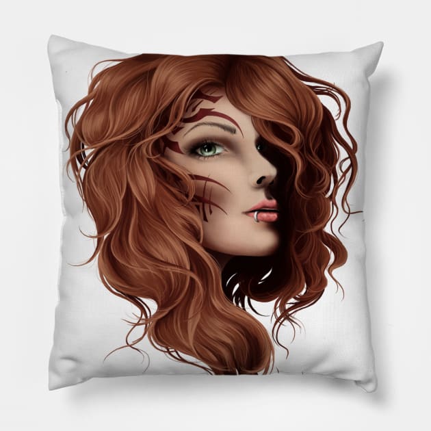 Woman shaman Pillow by ArtVelenaRevers