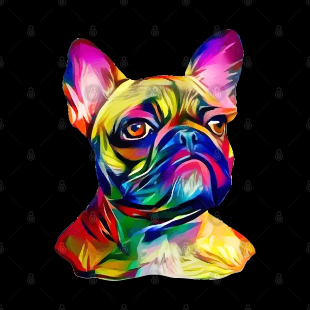 French bulldog colorful for frenchie lover by Collagedream