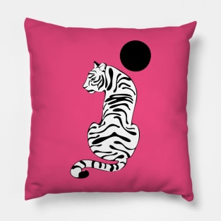 White tiger moon Pillow