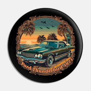 Ford Thunderbird 1971 - Classic Car Vector Design Pin