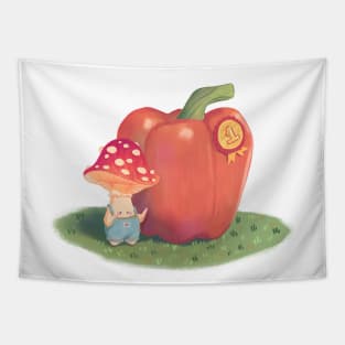 Farmer Mushroom Tapestry