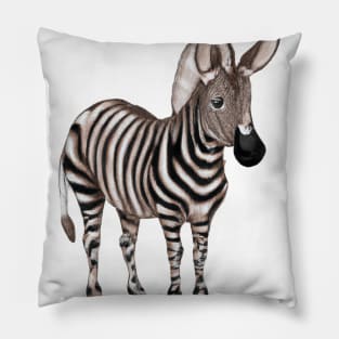 Cute Quagga Drawing Pillow