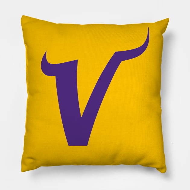 Minnesota Vikings "V" Pillow by FigAlert