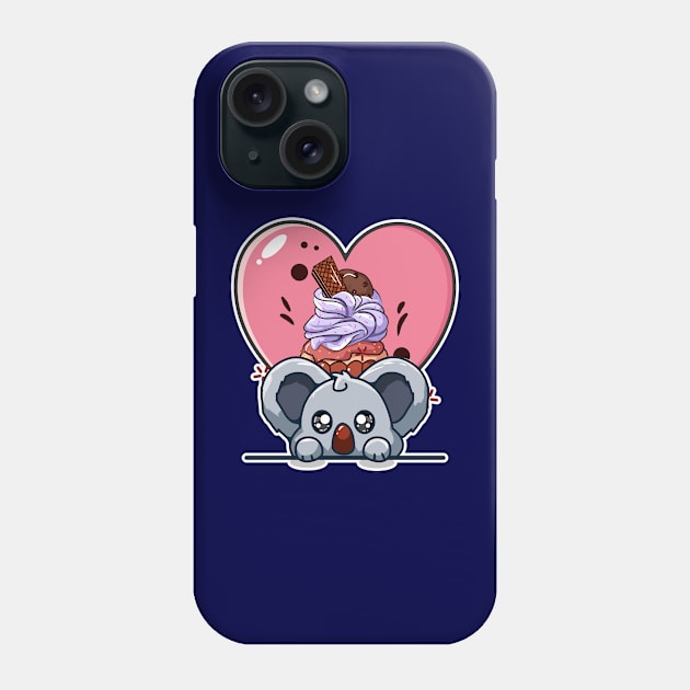 Koala bear and cupcake Phone Case by Crazy Collective