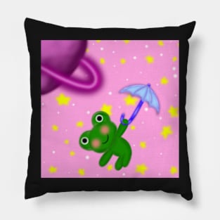Floating Frog In The Sky Pillow
