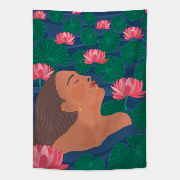 Lotus Pond Tapestry by Shreyasi