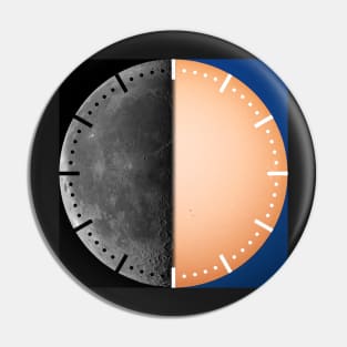 Half moon half sun clock Pin