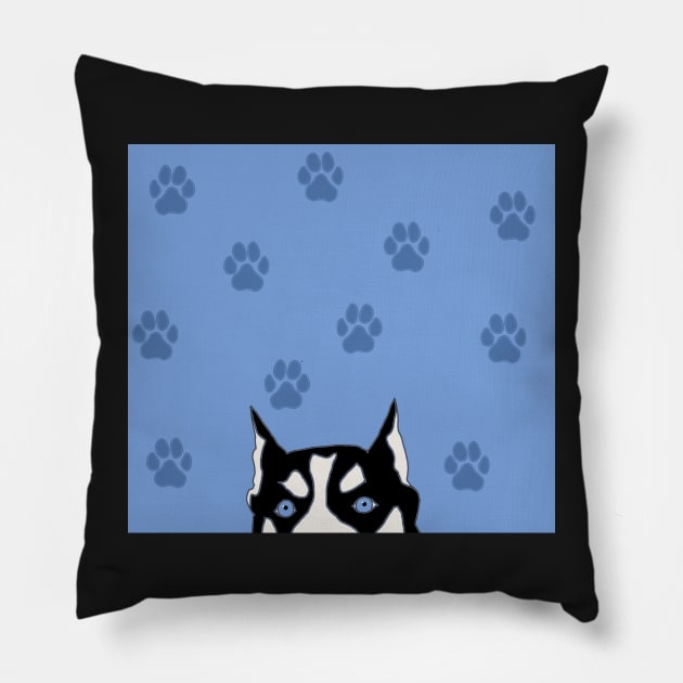 My Funny Siberian Husky- Ol' Blue Eyes Pillow by tandre